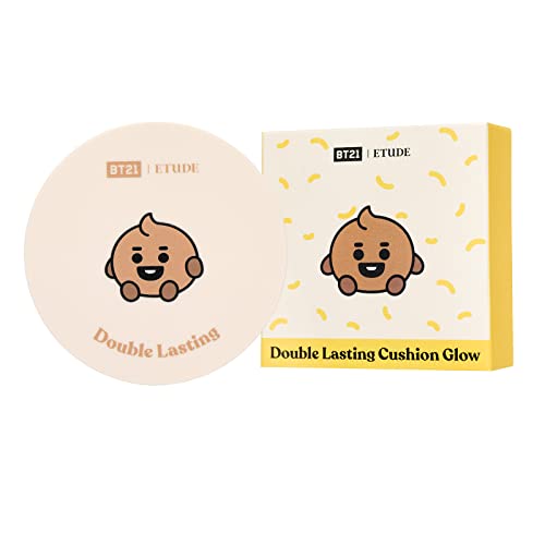 ETUDE BT21 Double Lasting Cushion Glow Foundation 15g for Radiant Skin