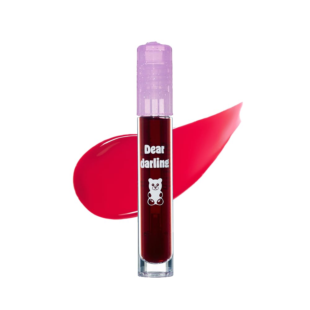 ETUDE Dear Darling Water Gel Tint Plum Red / Lip Lipstick Lip Tint Heisei Retro Vivid Color Long Lasting High Pigmentation Jelly Pang Collection 1 piece