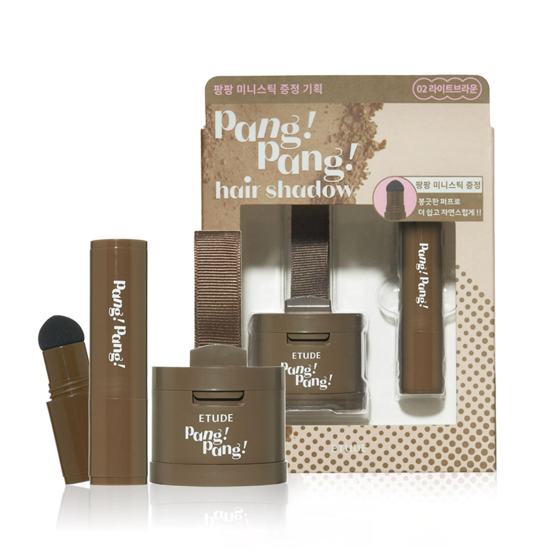 ETUDE Pong Pong Hair Shadow, Light Brown, with Mini Stick, 1 piece (x 1)