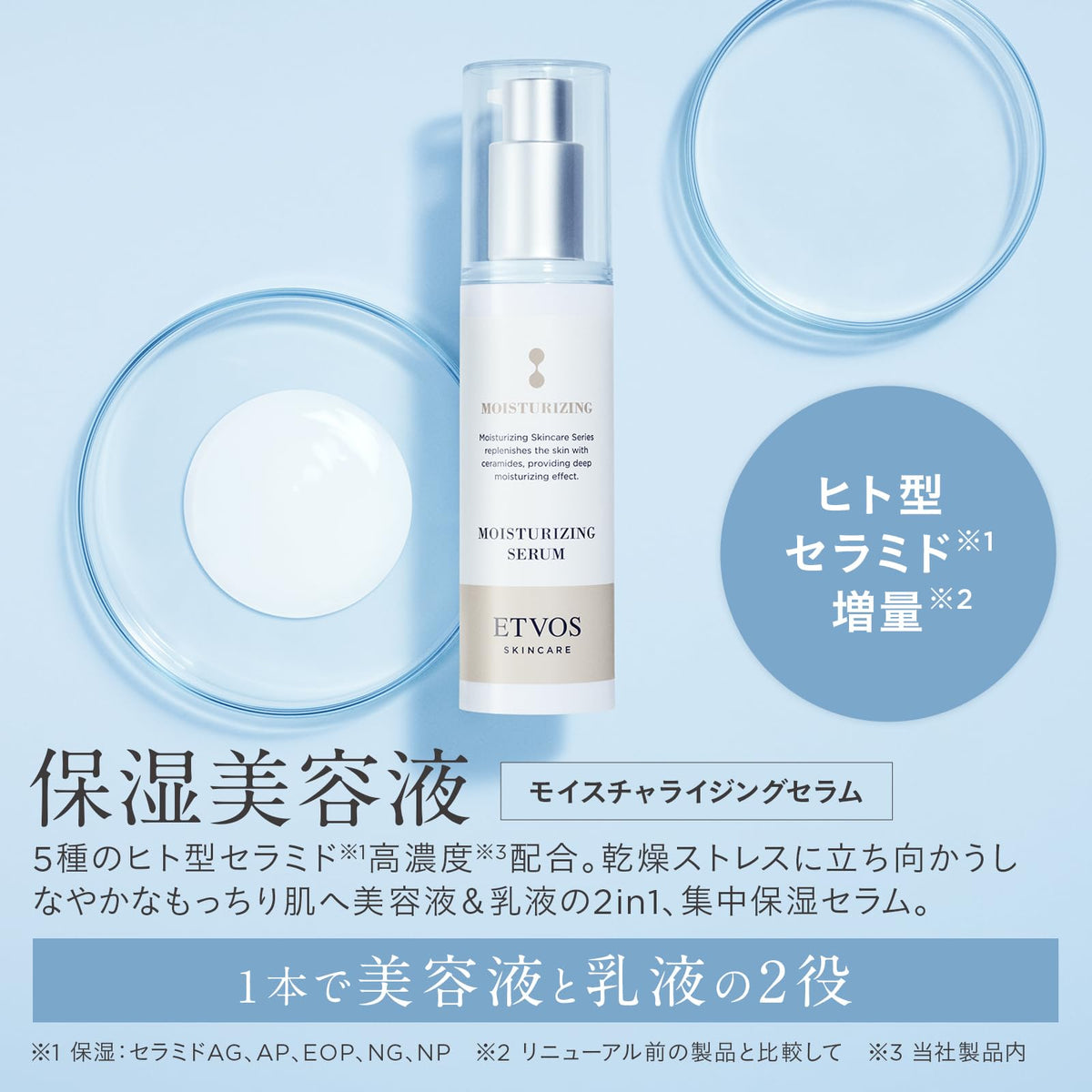 ETVOS Moisturizing Serum 50ml Japanese Skincare for Hydration
