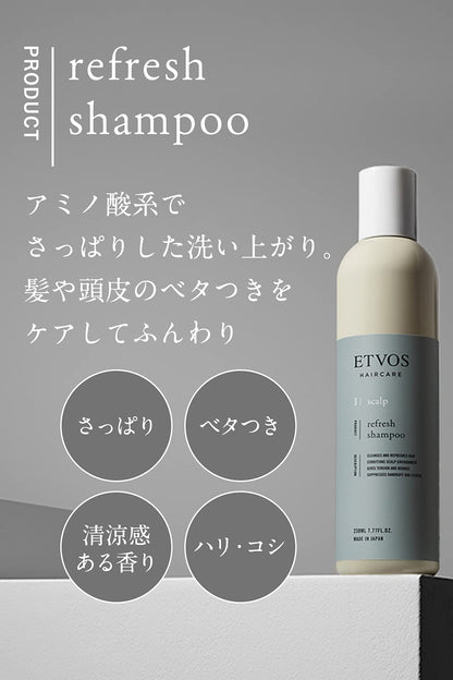 ETVOS Refreshing Shampoo 230ml Non-Silicone Scalp Care