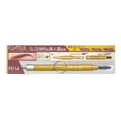 excel Crayon et Poudre à Sourcils 2-en-1 Mauve Brun