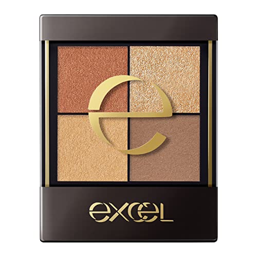 excel Real Close Shadow CX05 (Fringe Hat) Nuance Color Eyeshadow Palette 4 Color Palette 3 Textures (Shimmer, Glitter, Matte)