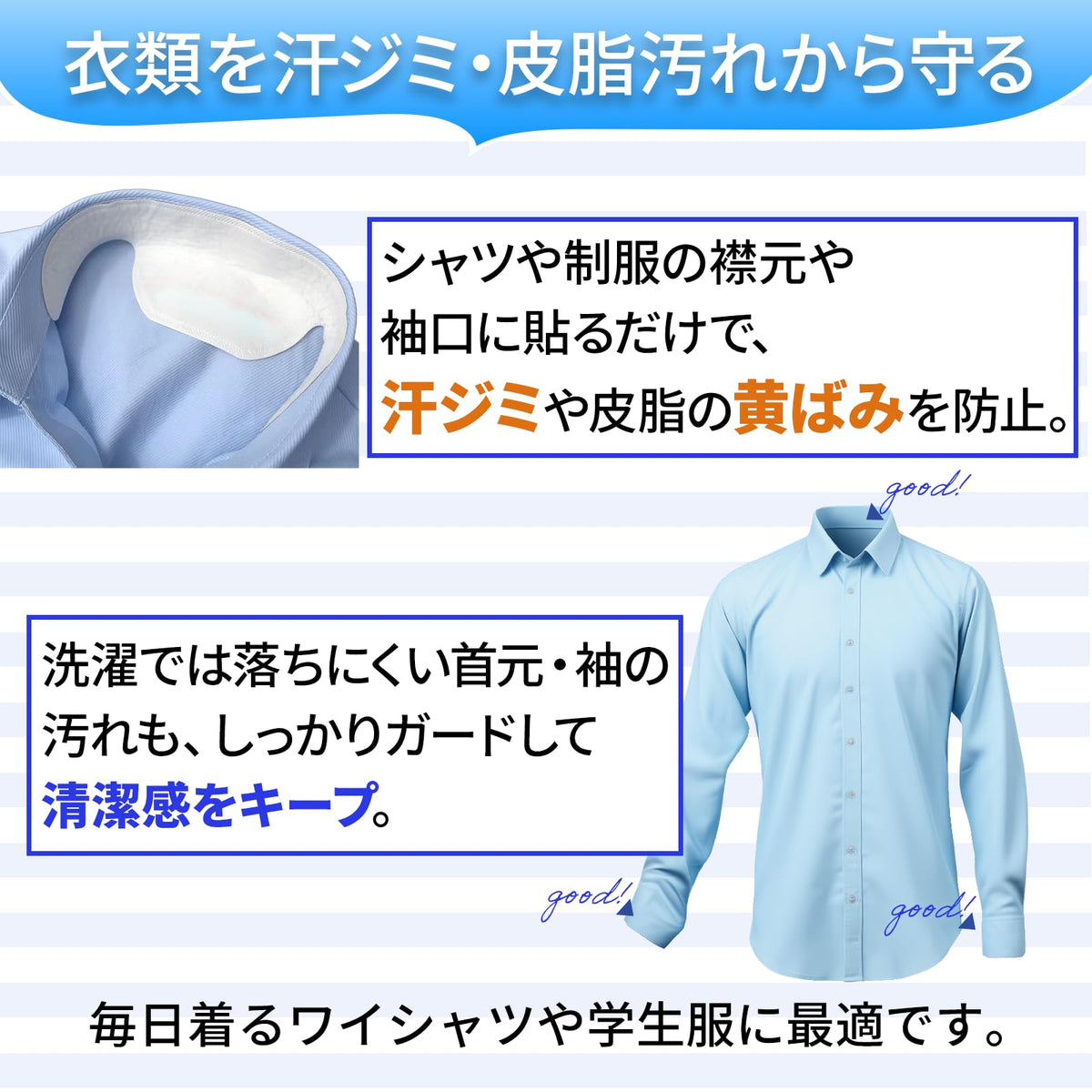 Fioliella Sweat Pads for Shirts 60 Count for Daily Sweat Protection