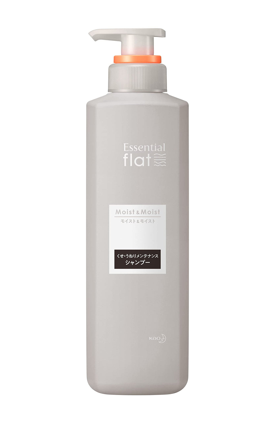 flat Essential Flat Moist &amp; Moist Shampoo for Curly and Wavy Hair, Tames Hair Ends for Straight Hair, Contains Frizz Control Ingredients (Cleansing Ingredients), Bottle 500ml