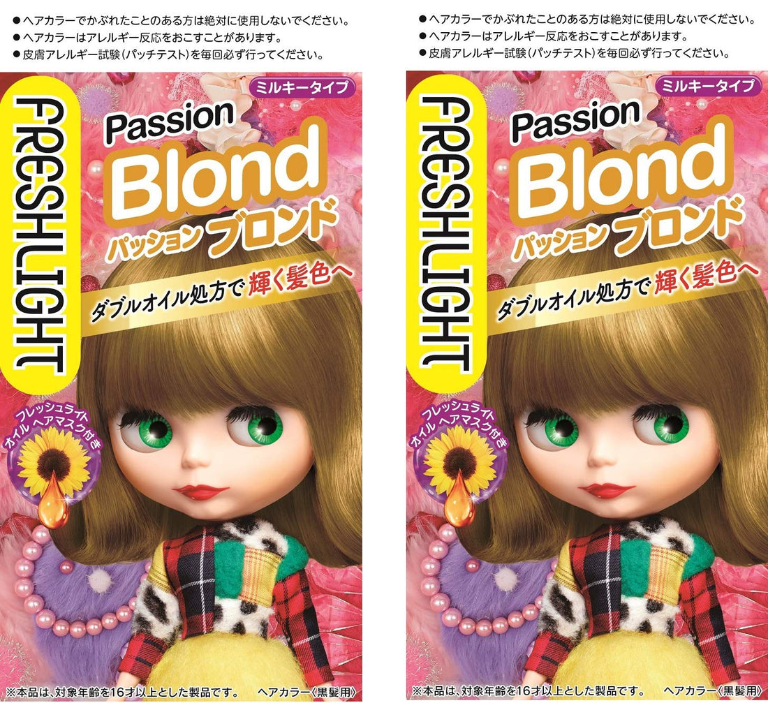 Fresh Light Milky Hair Color Passion Blonde 2-Pack (40g+80mL)×2 + Bonus