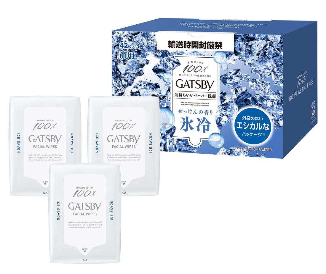 GATSBY Serviettes de nettoyage rafraîchissantes pour le visage 42 pièces