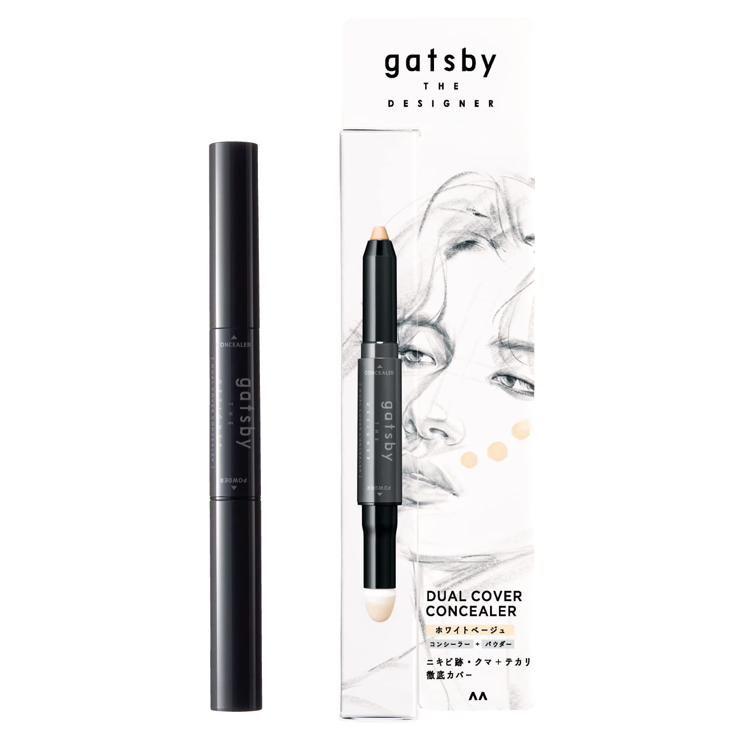 gatsby THE DESIGNER Dual Cover Concealer White Beige for Men
