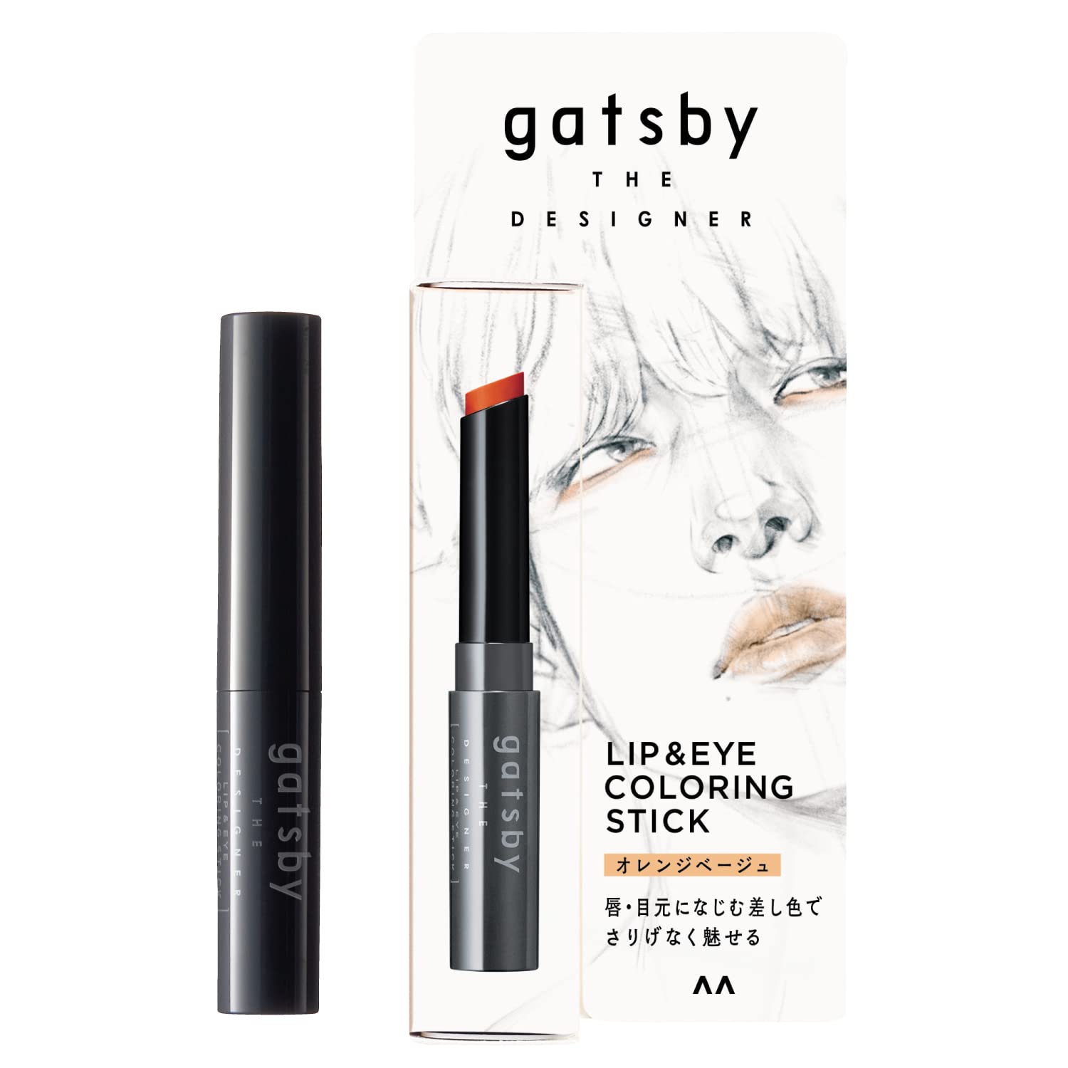 gatsby THE DESIGNER Lip &amp; Eye Coloring Stick Orange Beige 3g