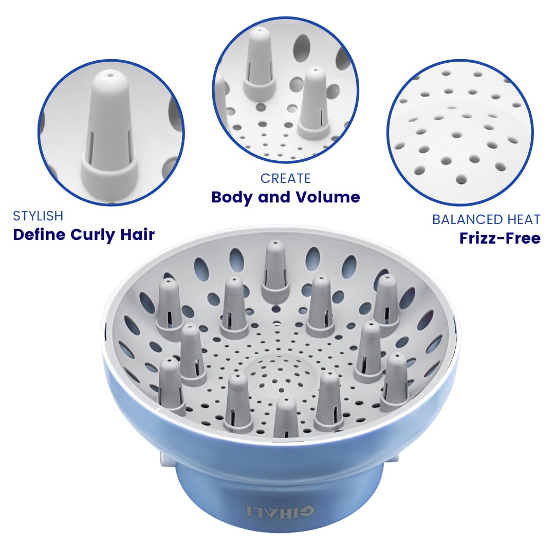 Gihali Universal Hair Diffuser with Replaceable Pads for All Hair Types