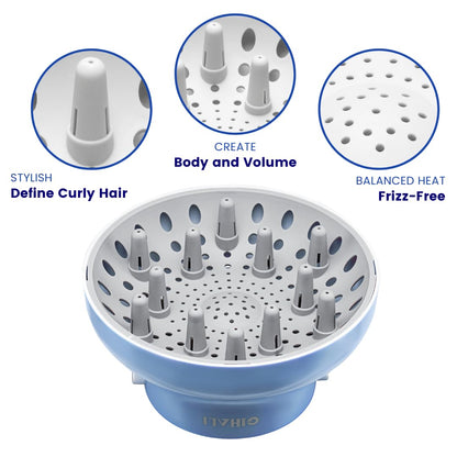 Gihali Universal Hair Diffuser with Replaceable Pads for All Hair Types