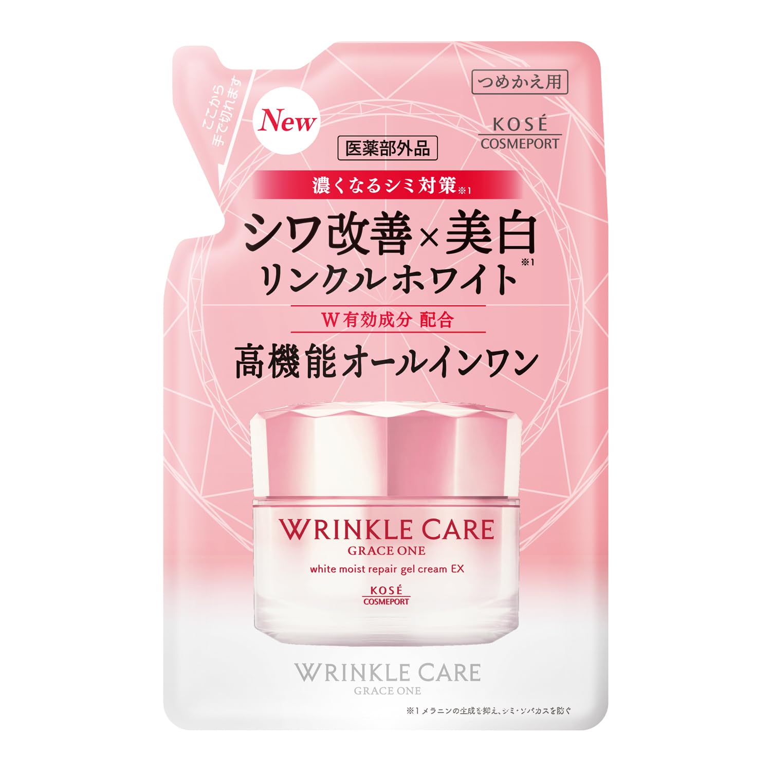 GRACEONE 【医薬部外品】グレイスワン リンクルケア ホワイト モイストリペア シワ改善 美白 ジェル クリーム ＥＸ 詰替え 90g KOSE コーセー