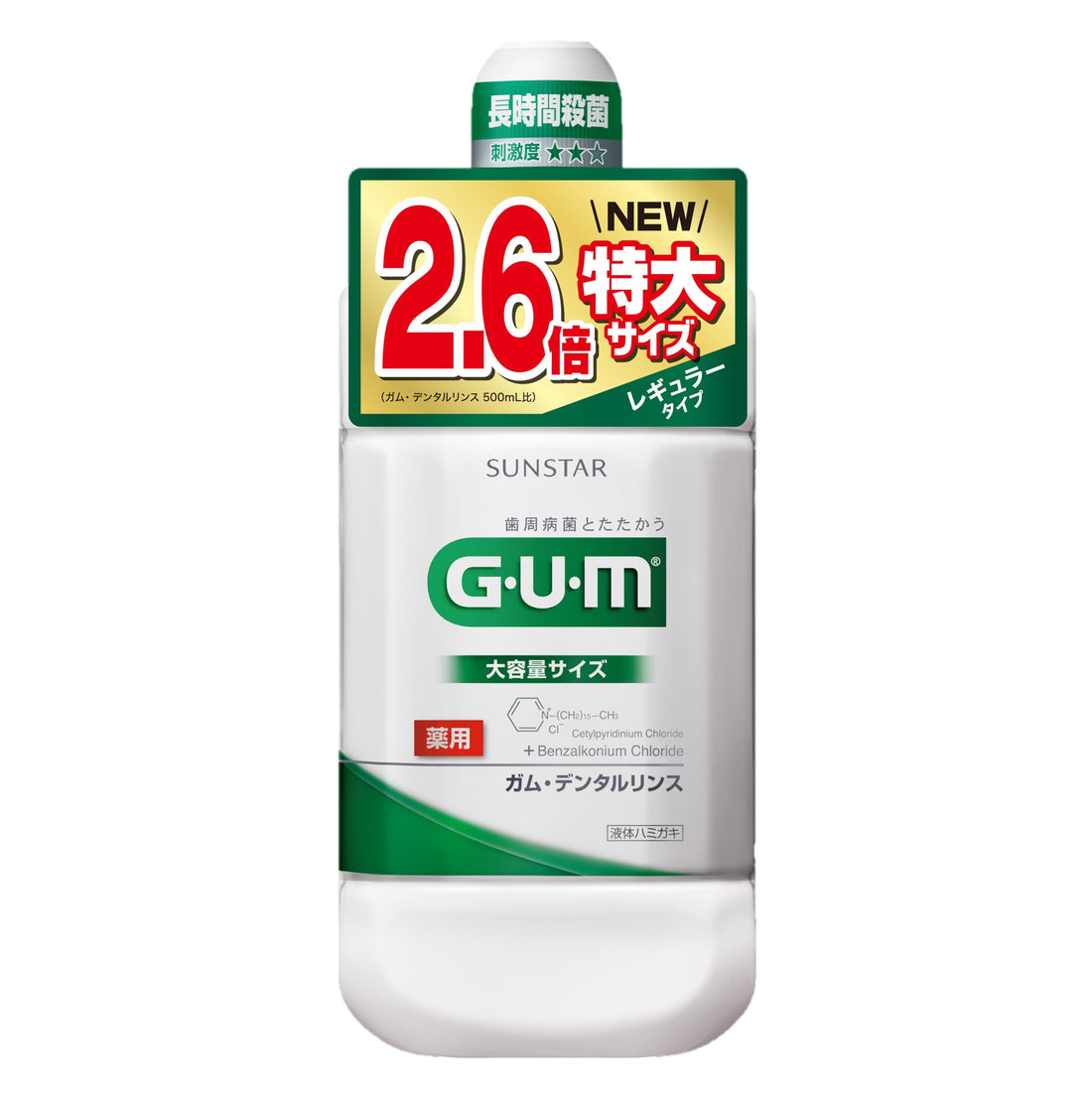 GUM Dentifrice liquide, type régulier avec alcool, menthe aux herbes 1300ml, unité