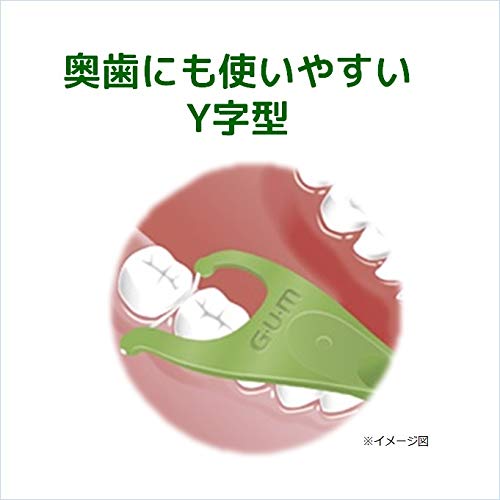 GUM(ガム) デンタルフロス&amp;ピック Y字型 糸付きようじ 歯間ケア 30本入 単品
