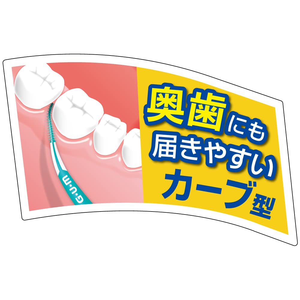 GUM Brossettes interdentaires courbées en caoutchouc souple, taille SSS à S, avec étui, 30 pièces
