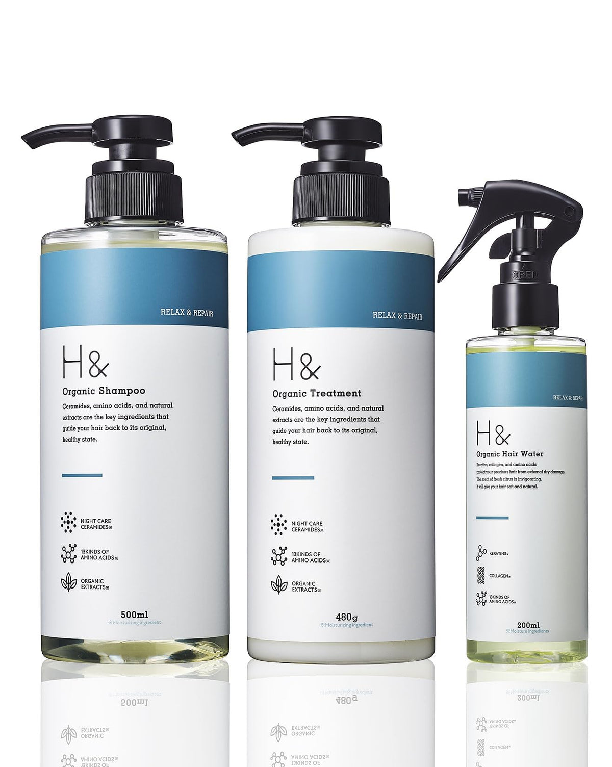 H&amp; Amino Acid Shampoo and Conditioner Set for Damaged Hair Repair