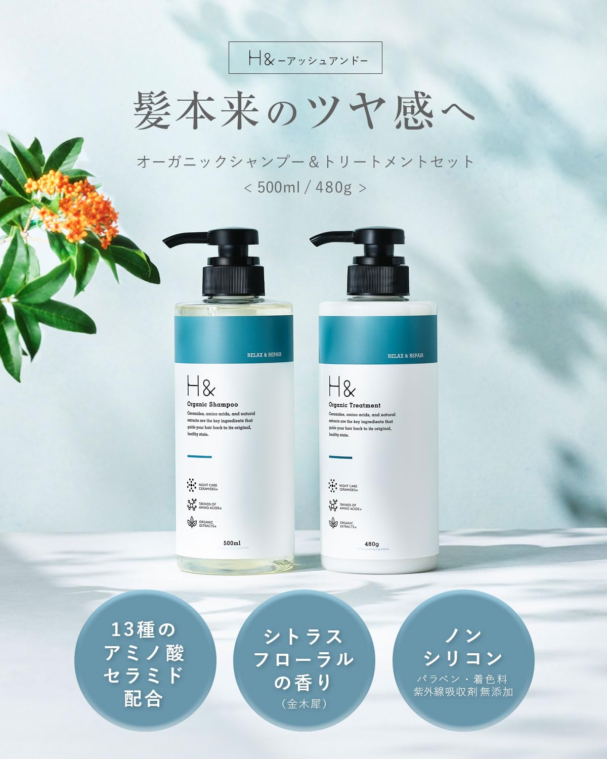 H&amp; Amino Acid Shampoo and Conditioner Set for Damage Repair