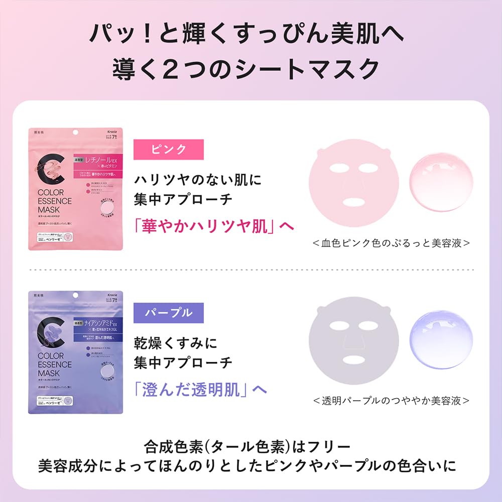 Hadabisei Color Essence Mask Set with Retinol and Niacinamide