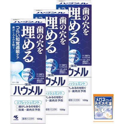 [Amazon.co.jp Exclusive] [Bulk Purchase] Howmel Sensitivity Care Medicinal Toothpaste 100g×3 (With Bonus) Fills Tooth Cavities Kobayashi Pharmaceutical [Quasi-Drug]
