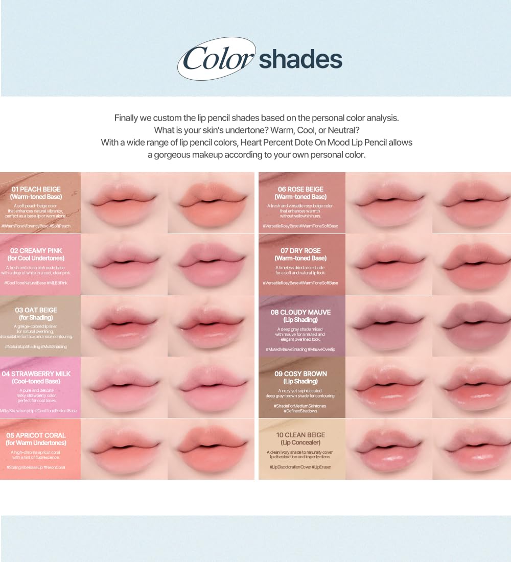 Heart Percent Dote On Mood Lip Pencil Multi 4-in-1 Salmon Beige