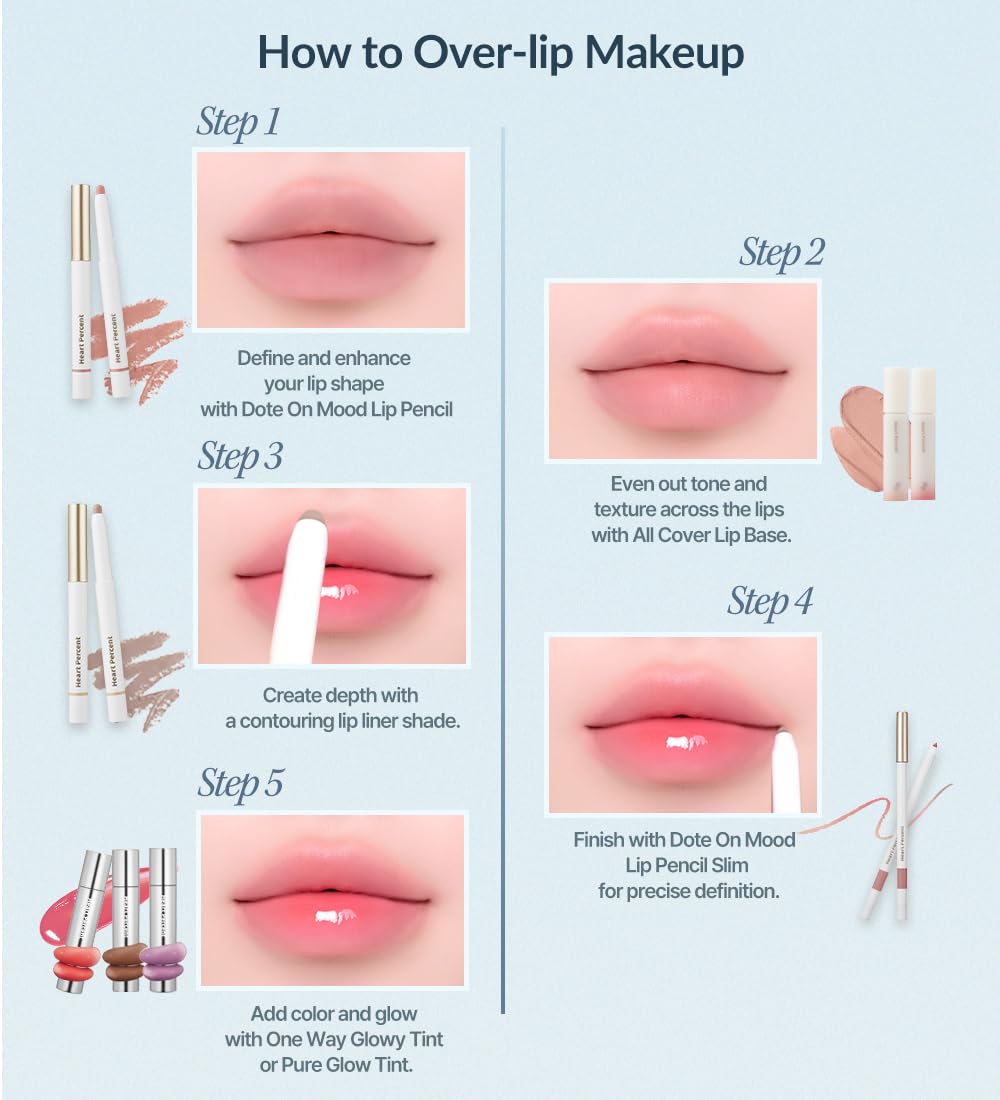 Heart Percent Dote On Mood Lip Pencil 4-in-1 Multi-Use