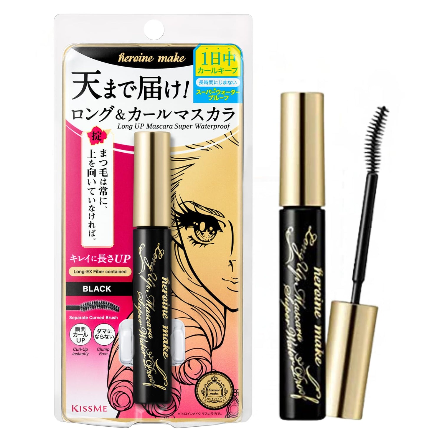 Heroine Make Long UP Mascara Waterproof 6g for Long-Lasting Curl