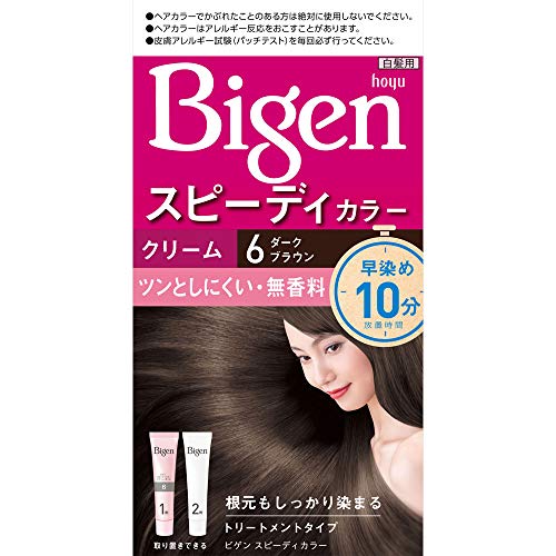 hoyu Bigen Speedy Color Cream 6 (Dark Brown) Agent 1 40g + Agent 2 40g