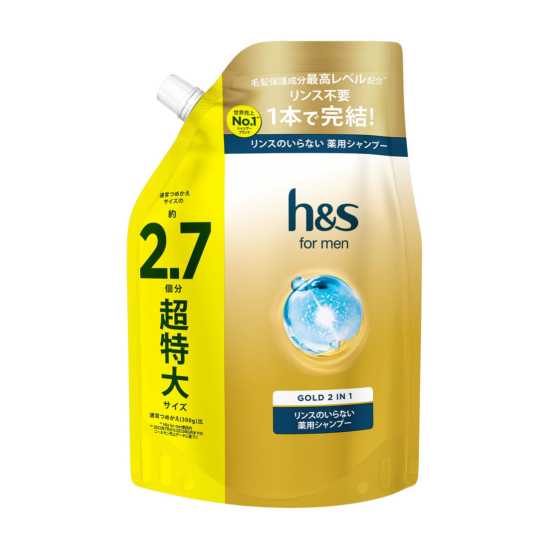 h&amp;s for Men Gold 2-in-1 Shampoo Refill 800g for Oily Hair