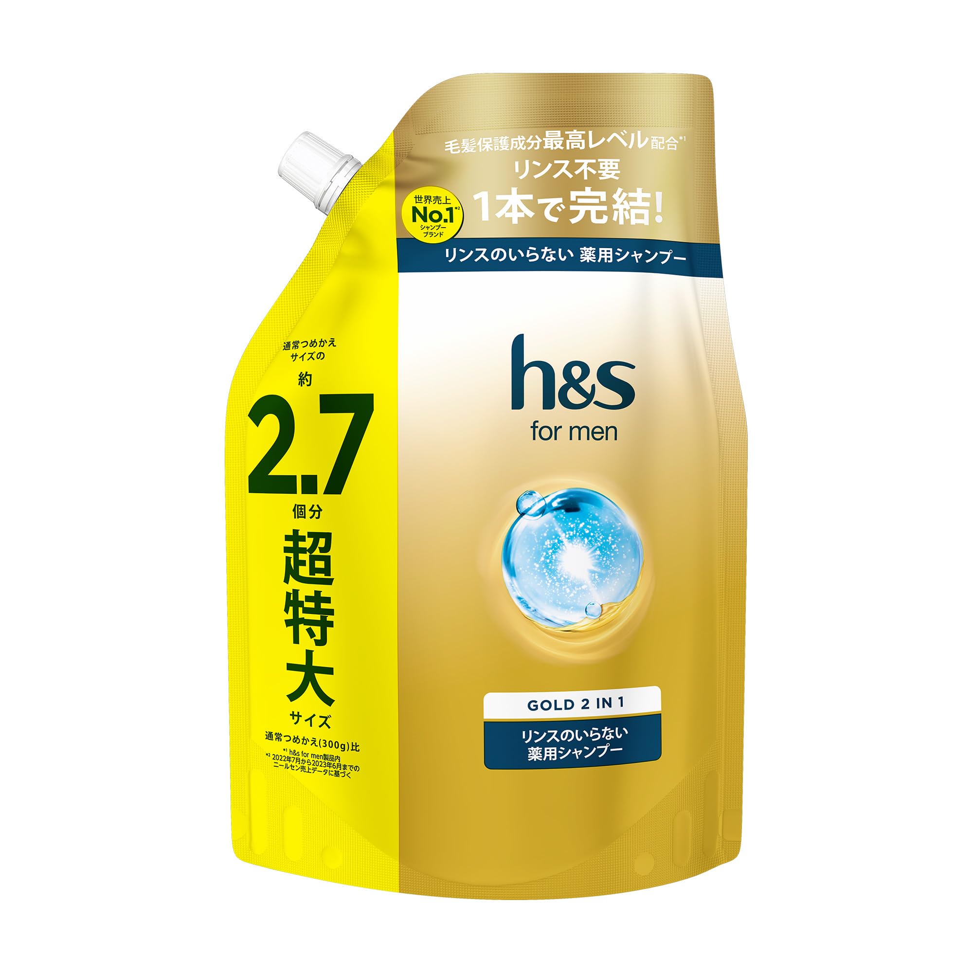 h&amp;s for Men Gold 2-in-1 Shampoo Refill 800g for Oily Hair