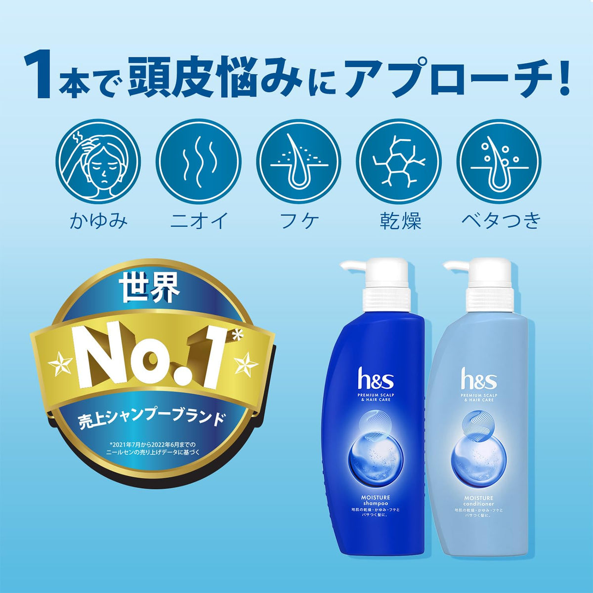 h&amp;s Moisture Shampoo Refill 500mL for Japanese Hair Care