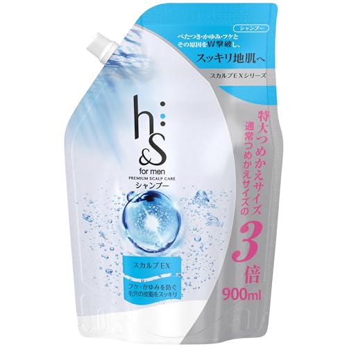 h&amp;s for men Shampoo 900mL [3 Refills] Large Capacity Scalp Gold Medicinal Shampoo H and S for Men