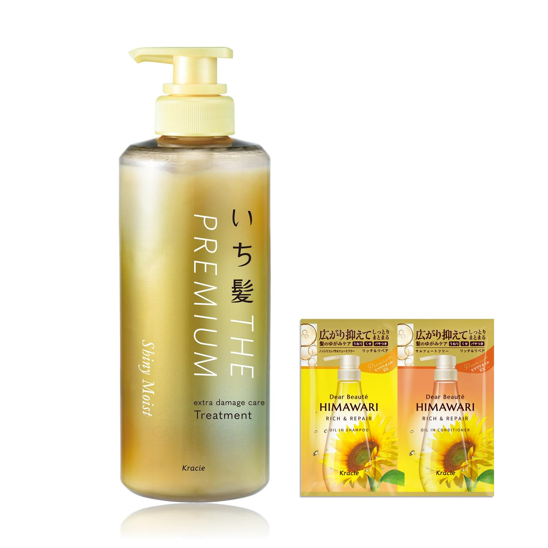 Ichikami THE PREMIUM Extra Damage Care Treatment (Shiny Moist) with Bonus Pump