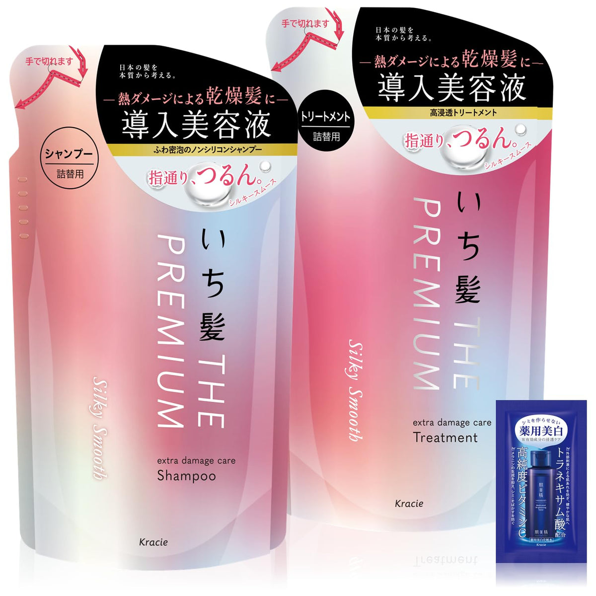 ICHIKAMI The Premium Silky Smooth Extra Damage Care Shampoo Refill 400ml