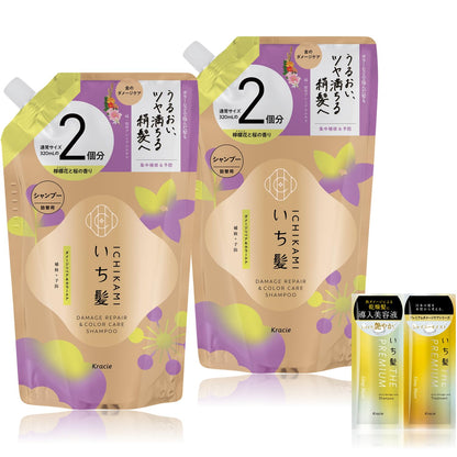ICHIKAMI Damage Repair &amp; Color Care Shampoo Refill Set 640ml x2