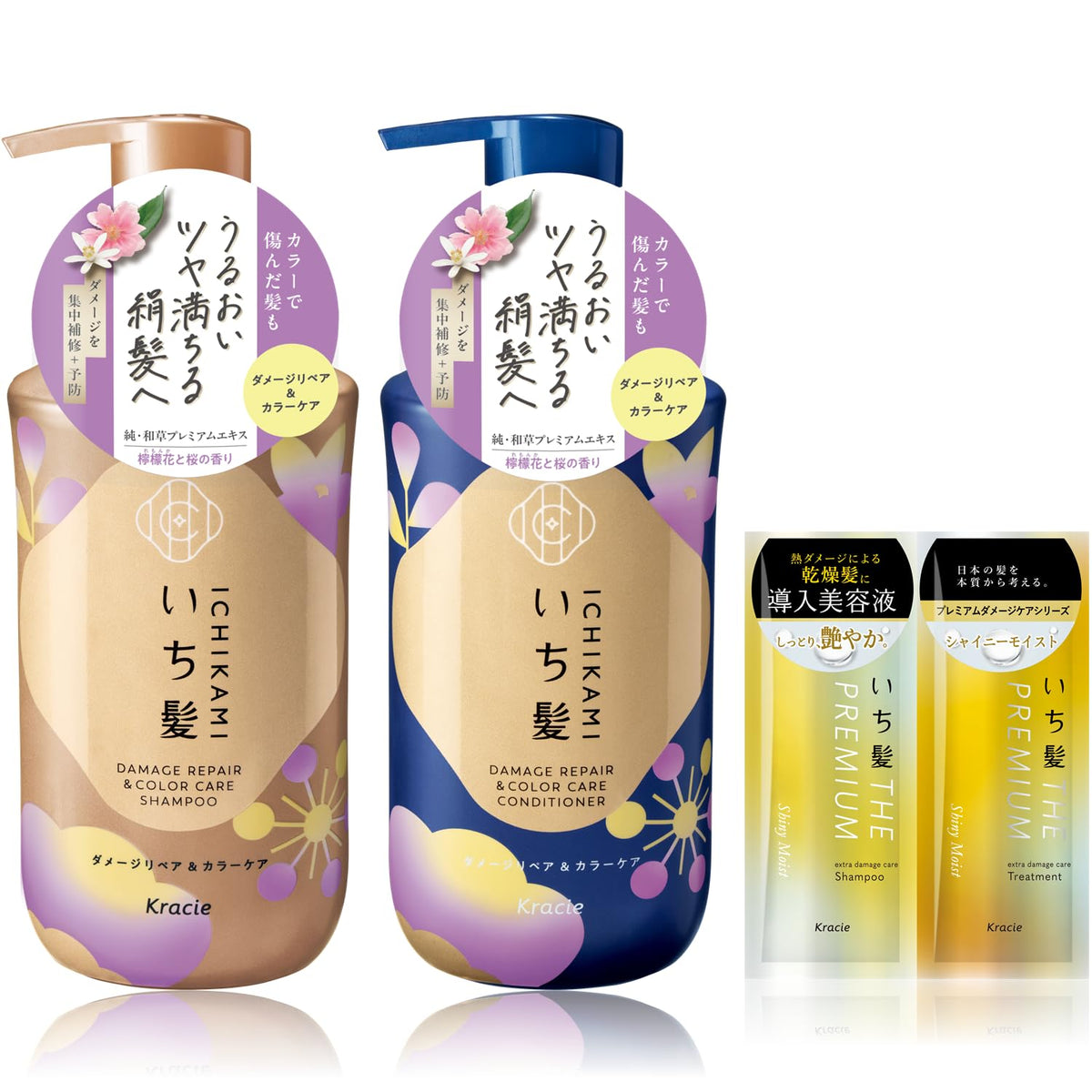 ICHIKAMI Damage Repair and Color Care Shampoo and Conditioner Set 450ml