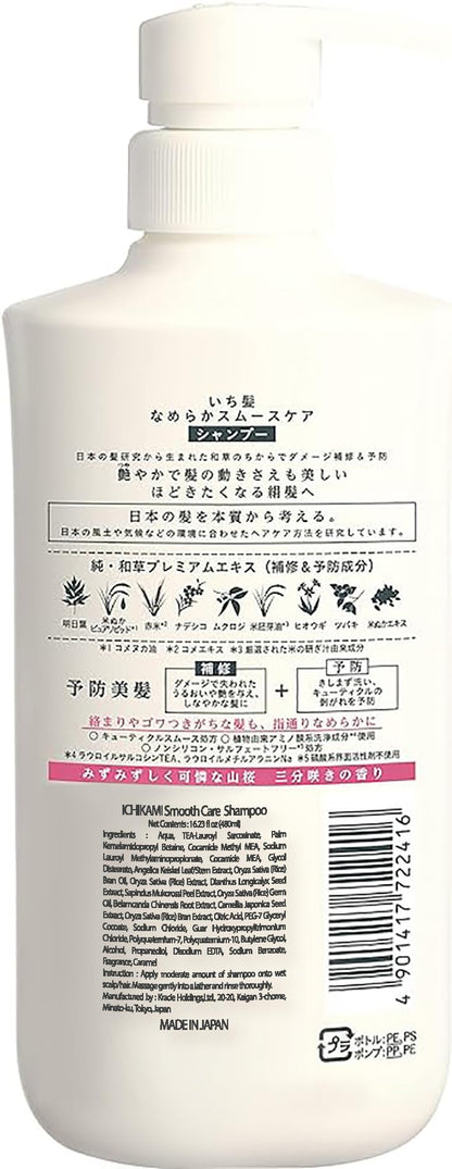 ICHIKAMI Smooth Shampoo and Conditioner Set for Japanese Hair Care