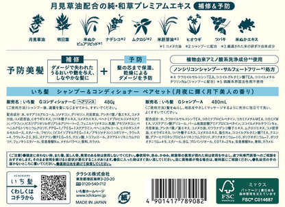 ICHIKAMI Shampoo and Conditioner Set with Moonflower Scent 500ml