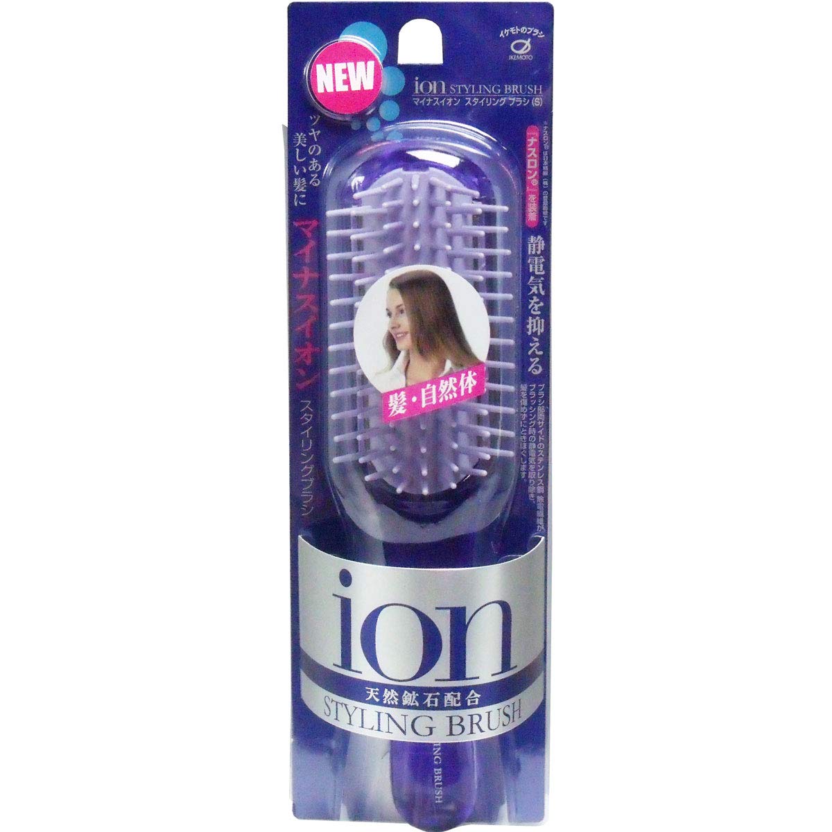 Ikemotoburashikougyou Brosse de Coiffage Ion Négatif S Violet