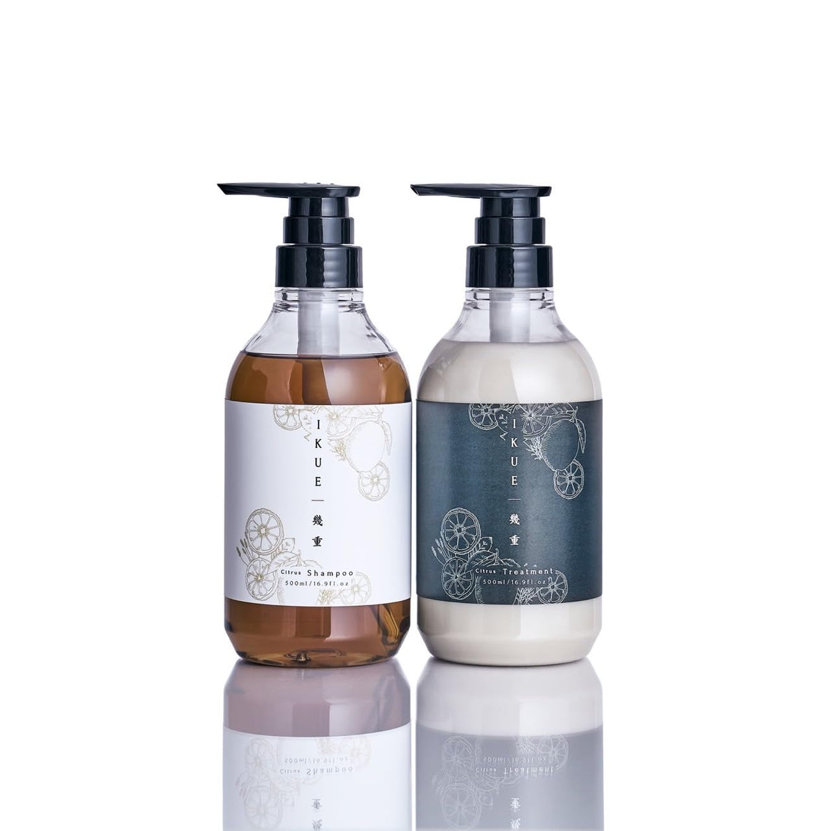 Ikue Citrus Scent Shampoo and Conditioner Set 500ml for Japanese Hair Care