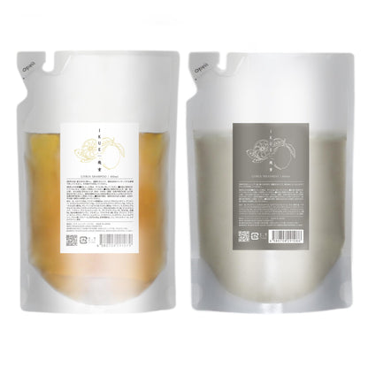 Ikue Citrus Scent Shampoo and Conditioner Refill Set 450ml