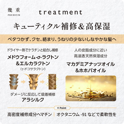 Ikue Premium Shampoo and Treatment Set 500ml for Frizz Control