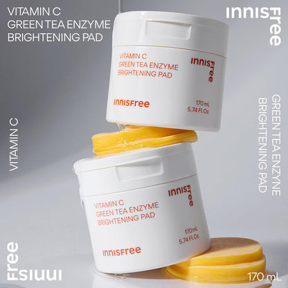 innisfree Green Tea Enzyme Brightening Pads 60 Pads for Japanese Skincare