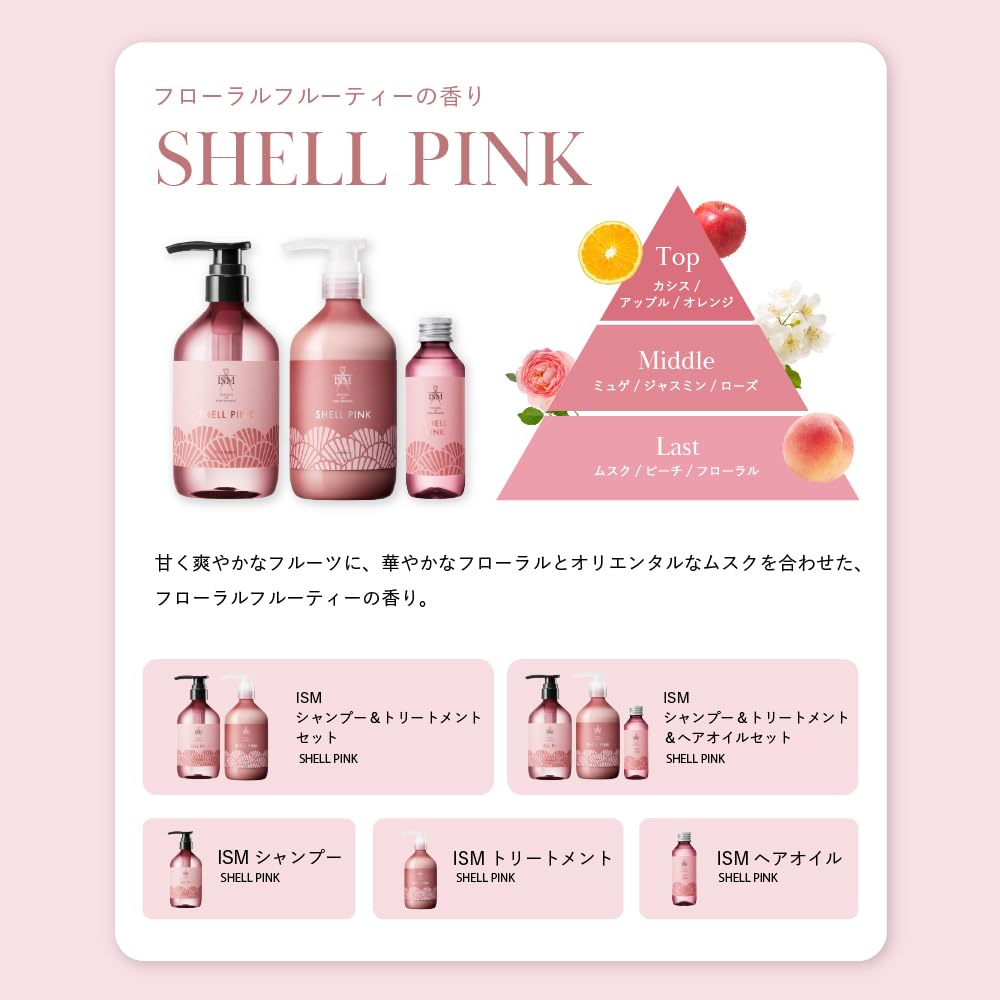 ISM Shell Pink Shampoo and Conditioner Refill Set 400ml