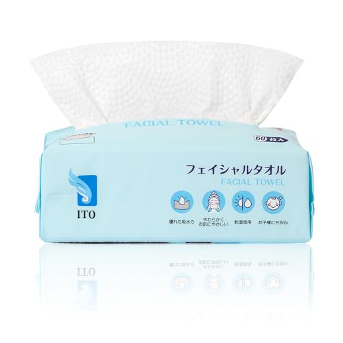 ITO CORPORATION Facial Cleansing Towels 60 Count Gentle Disposable Towels