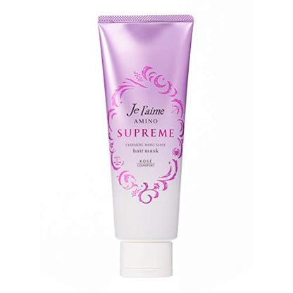 Juleam KOSE Amino Supreme Hair Mask (Cashmere Moist Gloss) Shine Heat Damage Repair Soft Hair Treatment Rose Jasmine 230 grams (x 1)