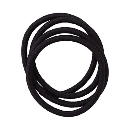 KAI Hair Tie Black Hep Ring Band 4 Pieces for Japanese Hair Care
