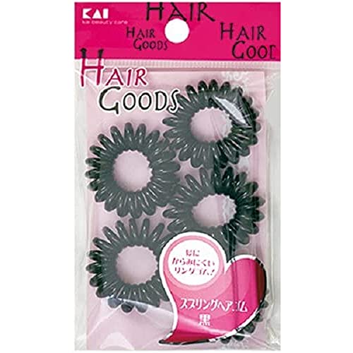 Kaijirushi Élastiques à cheveux à ressort noirs, 5 pièces