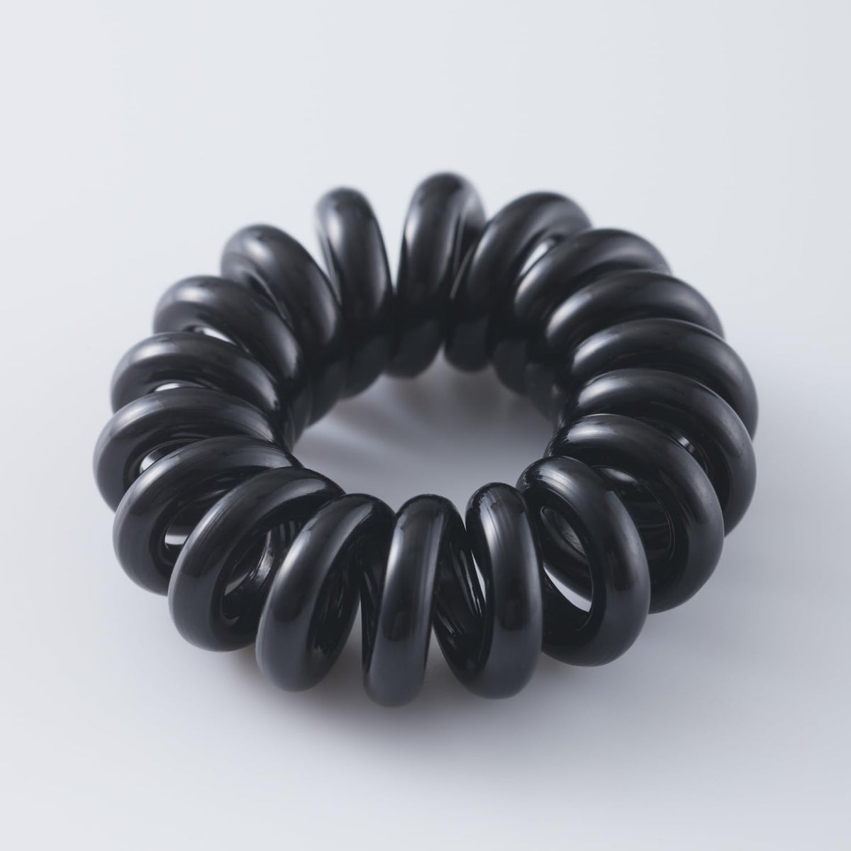 Kaijirushi Spring Hair Ties Black 5 Pack for Japanese Hair Care