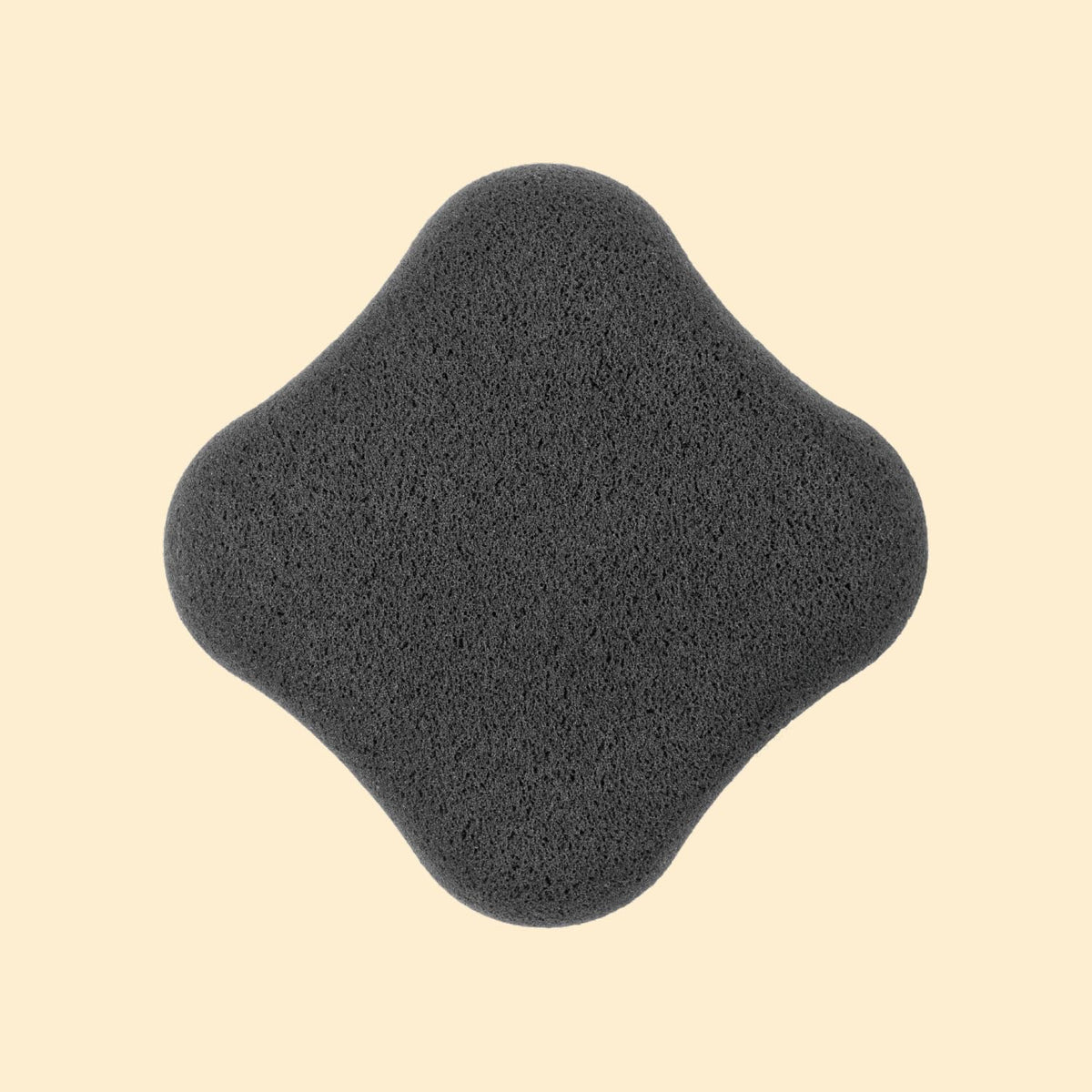 Kaijirushi KAI Foundation-Resistant Black Diamond-Shaped Two-Layer Puff Sponge KQ3277, 1 Piece