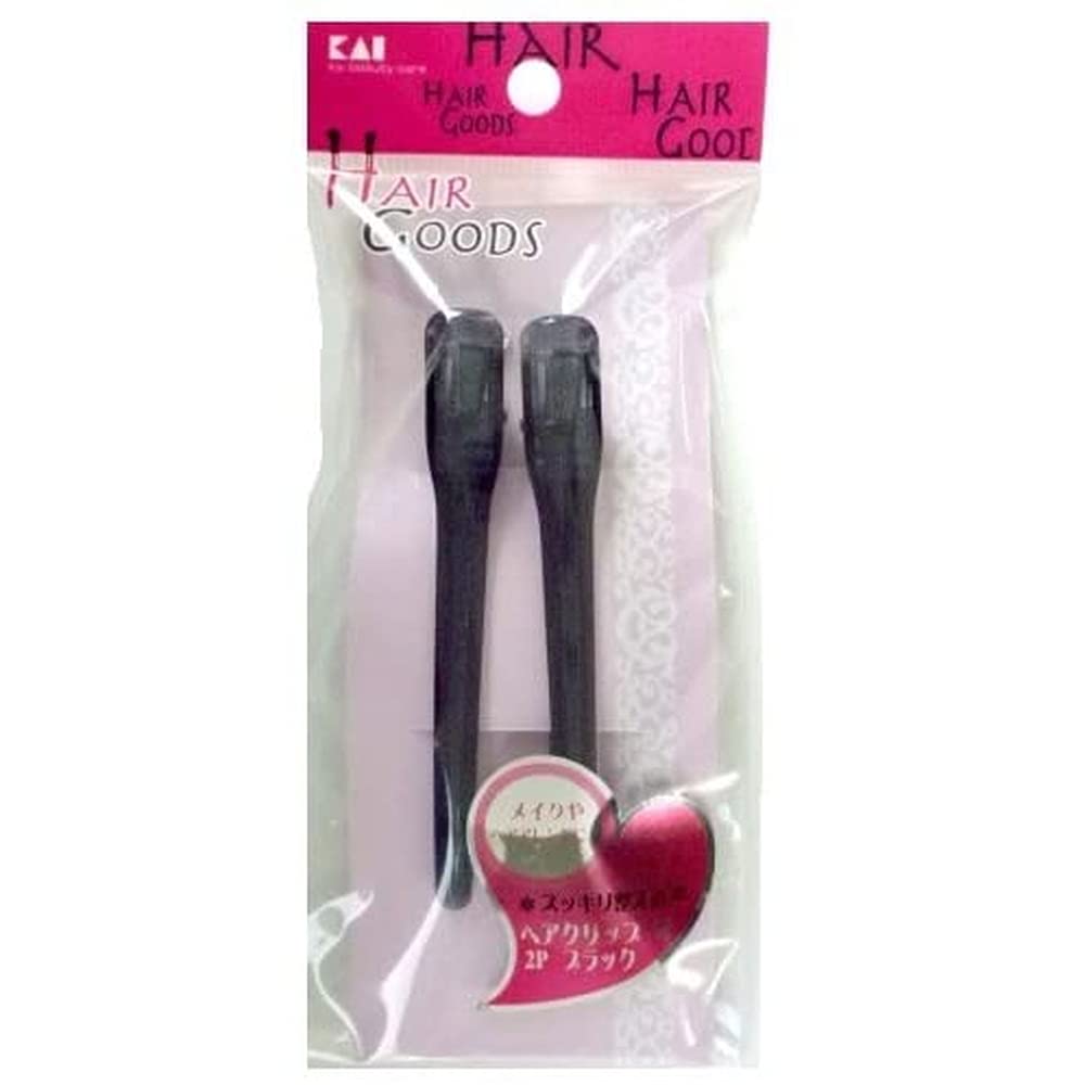 Kaijirushi Hair Clip M, Black, 2P HA3034